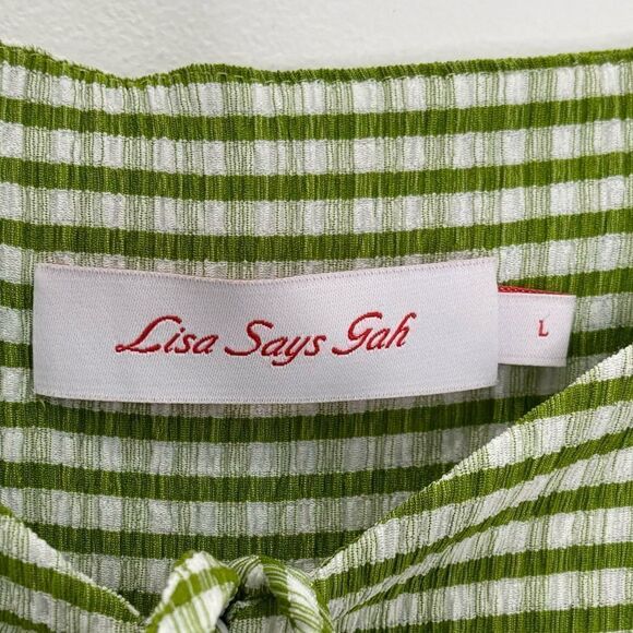 Lisa Says Gah mini dress in green stripe - Picture 8 of 9